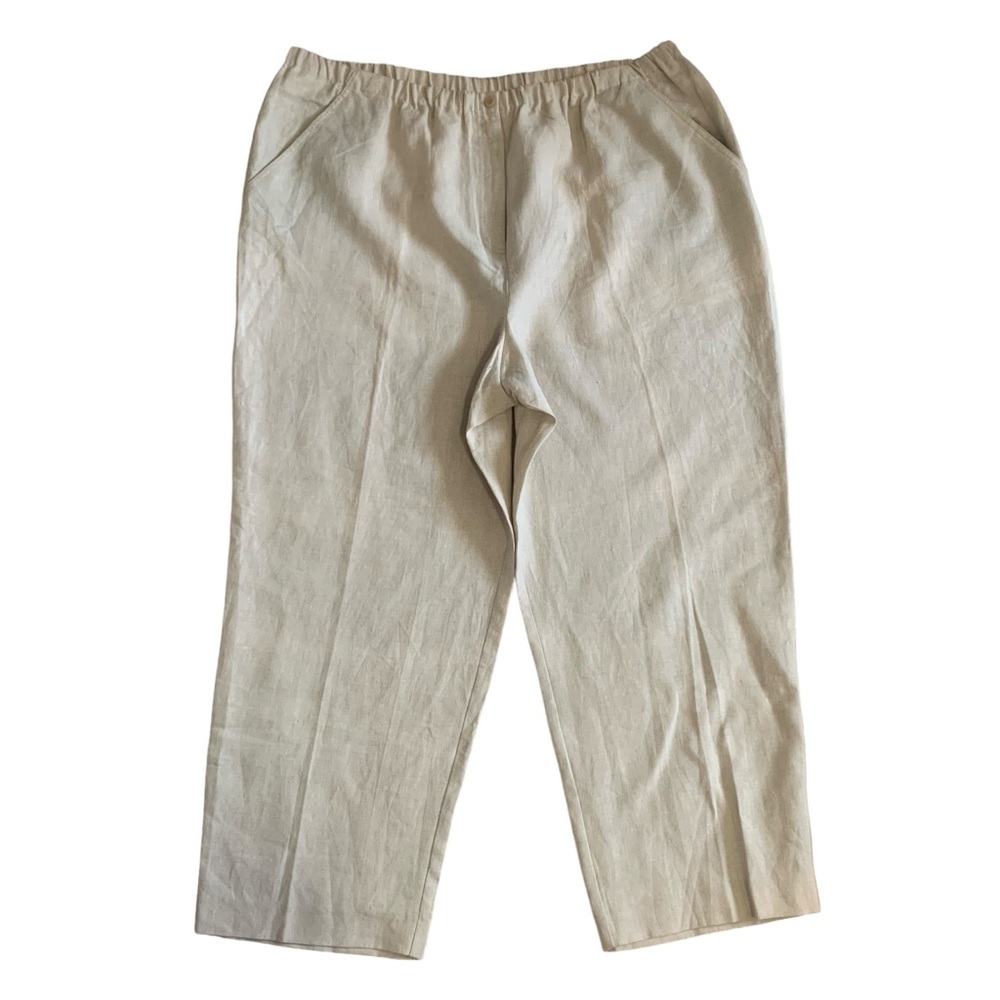 JM Collection Plus Size 100% Linen Lagenlook Pants Size 3X